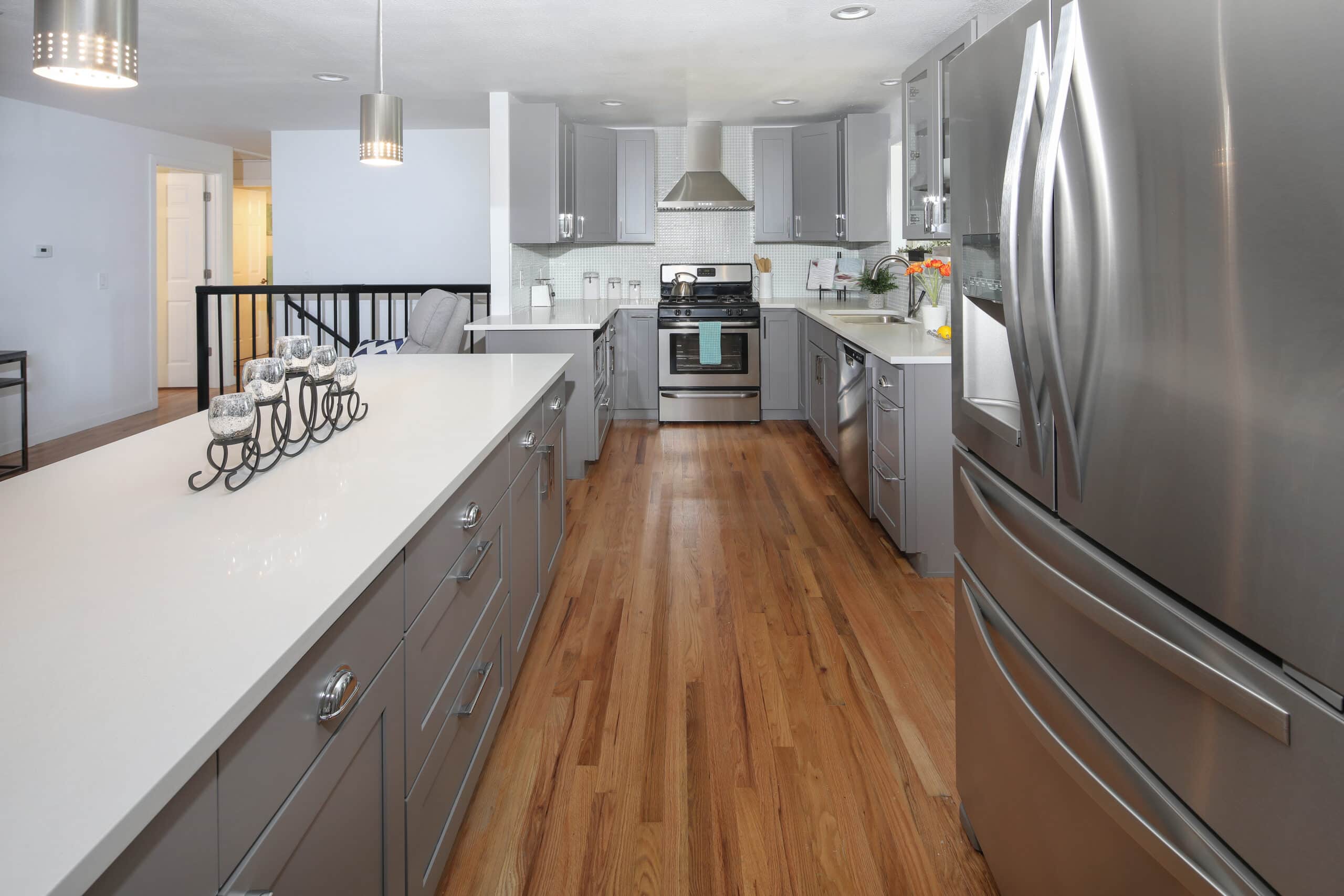 Grey kitchen cabinets